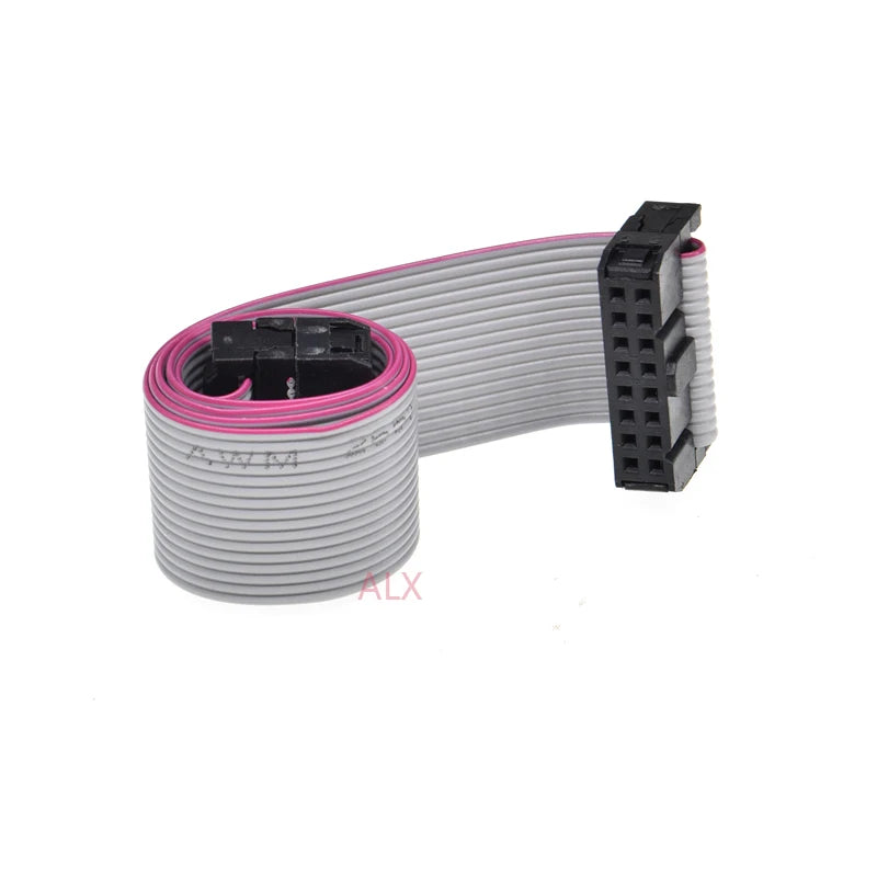 5PCS FC-16p 30CM 2.54MM pitch JTAG AVR ISP DOWNLOAD CABLE 16P WIRE 16PIN Gray Flat Ribbon Data Cable FOR DC3 IDC BOX HEADER