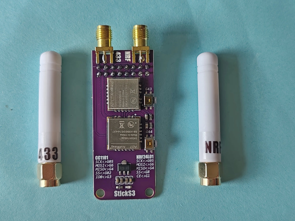 For M5StickS3 Dual-Band Module CC1101 433MHz + NRF24L01 2.4GHz Expansion with Bruce Firmware IoT Development