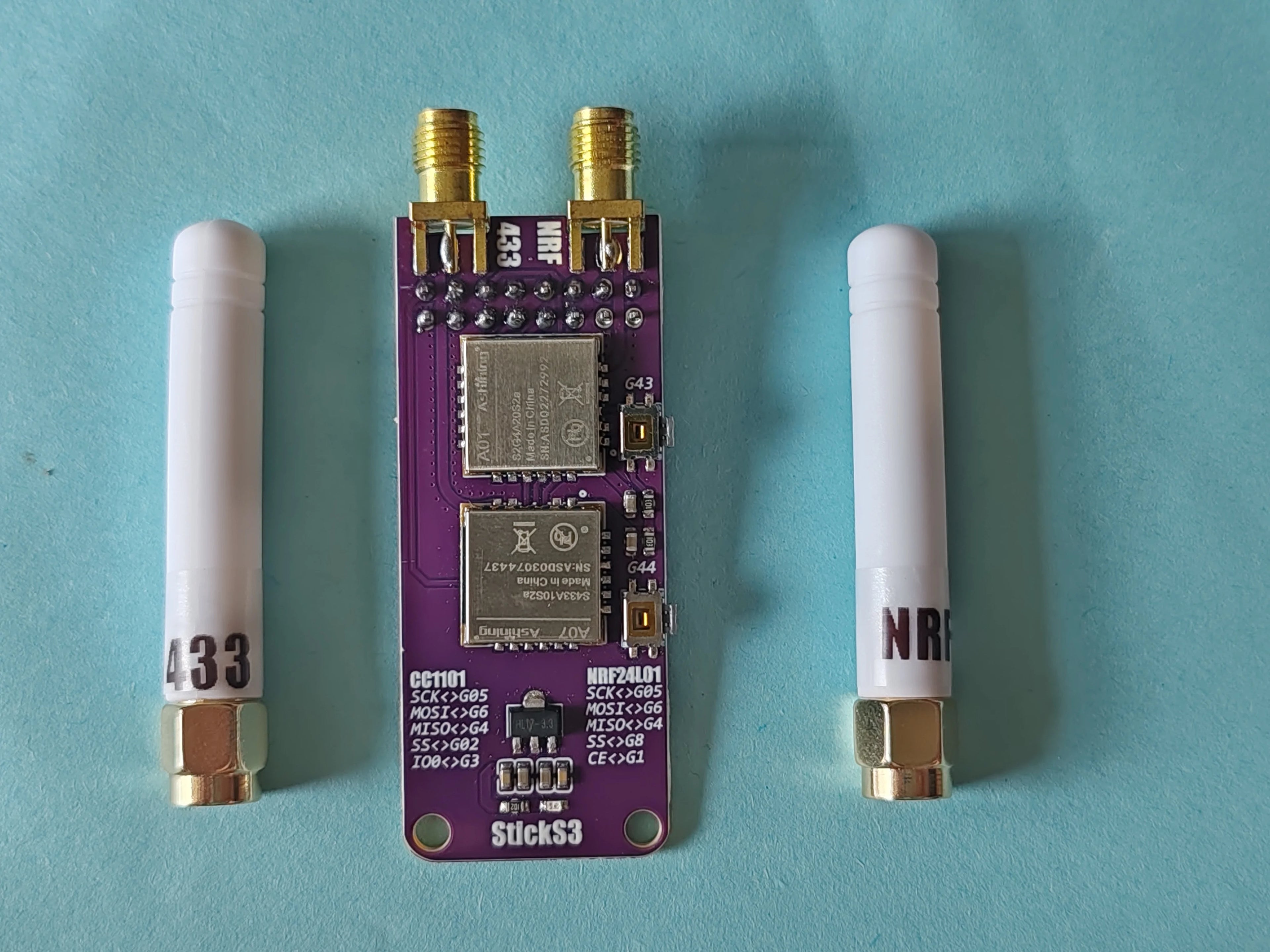For M5StickS3 Dual-Band Module CC1101 433MHz + NRF24L01 2.4GHz Expansion with Bruce Firmware IoT Development