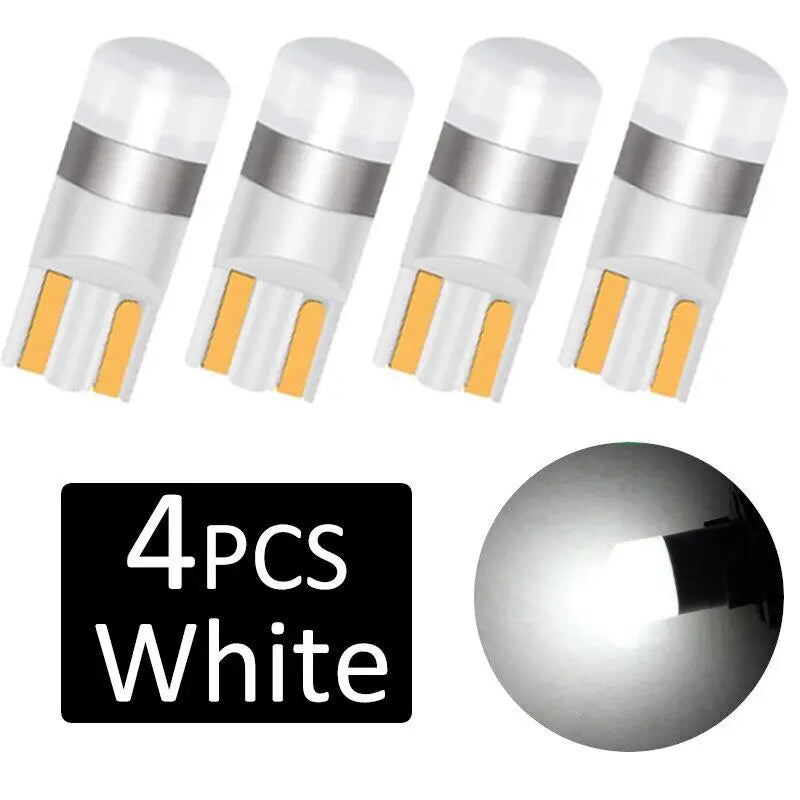 4 Pcs Super Bright 3030 SMD T10 LED W5W Car Dome Light Auto Clearance Reading Lamp 12 Vehicle Door Bulb Accessories White 6000K