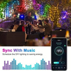 RGB Leather LED Fairy Lights 10M 40M Smart Bluetooth Music Light String IP65 Holiday Garland Decoration