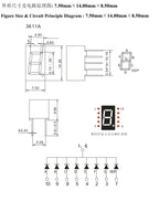 5pcs Led Digital Tube Display 0.28/0.36/0.4/0.56/0.8-inch 1/2/3/4-bit 7 Segment Common Cathode/anode Red/white/yellow/green/blue