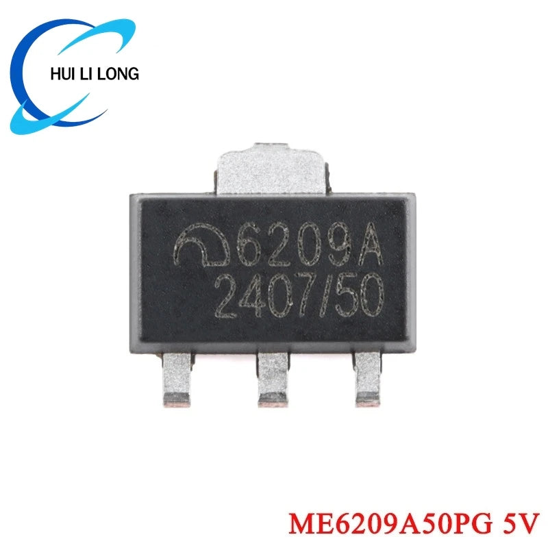 100Pcs/5pc ME6209 6209A ME6209A 3V 3.3V 4V 4.5V 5V ME6209A33PG ME6209A50PG SOT-89 Low Power Dropout LDO Linear Regulator IC SMD