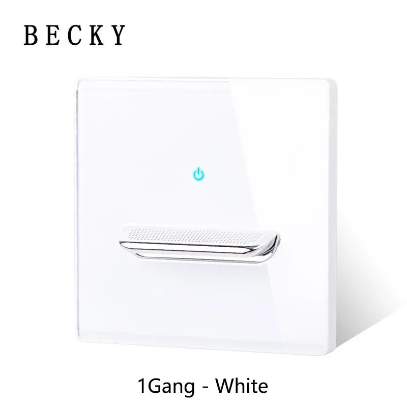 Retro Toggle Light Switch Glass Panel Wall Switch 2 Way EU UK Standard 16A LED Indicator Luxury Vintage Home Interior Ornament