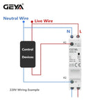 GEYA Din Rail Mounted Household Modular AC Contactor for Smart Home/Hotel - AC220V, 2P, 16A/20A/25A, 2NC/2NO/1NO1NC, 50/60Hz