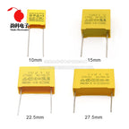 10pcs 275VAC X2 Safety capacitor 275V 10mm 15mm 22.5mm 27.5mm 0.022UF 0.047UF 0.1UF 0.22UF 0.47UF 0.68UF 1UF Polypropylene film