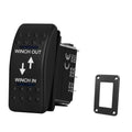 12V 20A Winch In Winch Out Switch DPDT Momentary (ON) OFF (ON) Rocker Switch 3 Position Blue Led Waterproof Reversing Switch