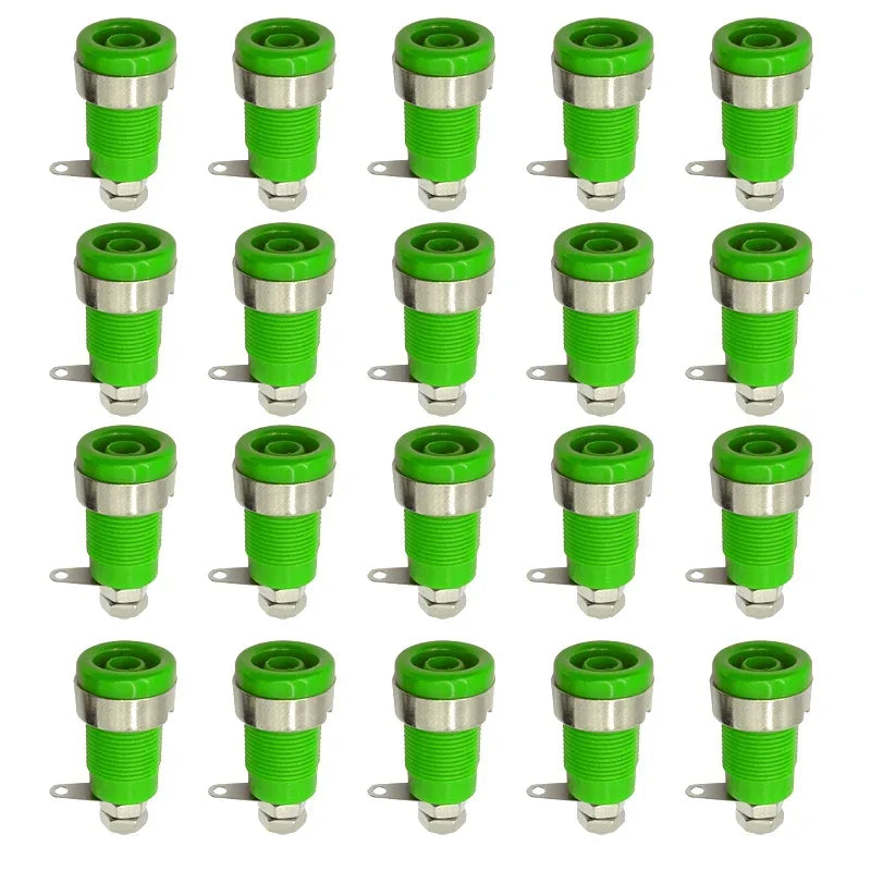 20PCS 4mm Banana Socket Connector 32A Insulated Female Jack 5 Colors Panel Mount Connector for Electrical Connection