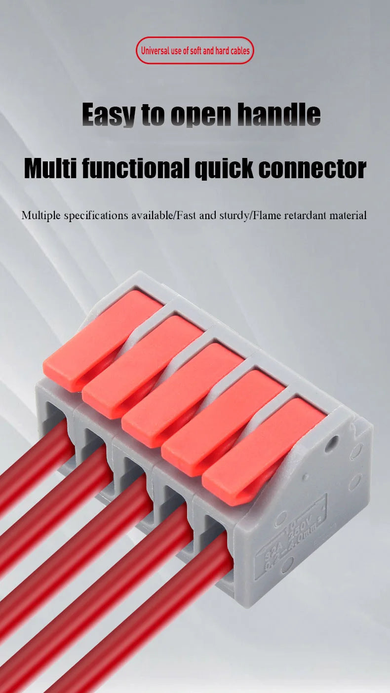 1PC Wire Connector Electric Cable Led Conectors Fast Terminals Blocks Docking Butt Household Electrician Tools For 4mm² 6mm²