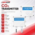 QT-10 CO2 Transmitter NDIR Carbon Dioxide Sensor RS485 4-20mA 0-5V 0-10V 10-30VDC IP65 for Greenhouse HVAC Factory