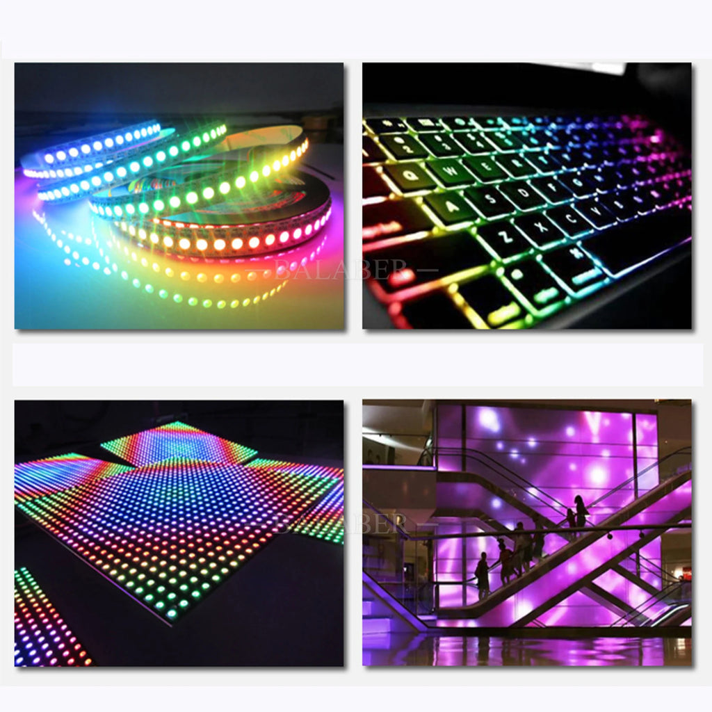 WS2815 DC12V RGB LED Strip 5050 30/60/144LEDs/m Breakpoint Resume Individually Addressable Black White PCB IP30 IP65 IP67 Dream