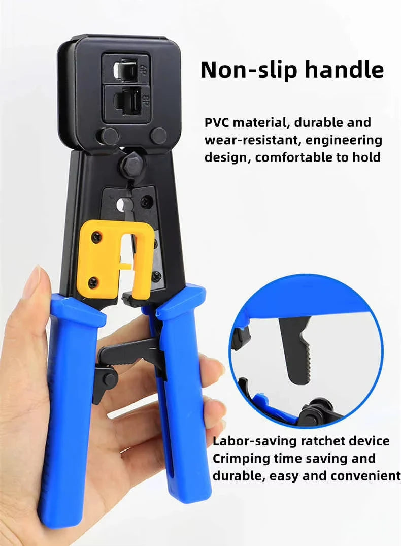Crimping Pass Through RJ45 6P 8P Cat5 Cat5e Cat6 Pliers Crimp Net Work Tool Multifunction Crimper End-Pass-Through Connectors