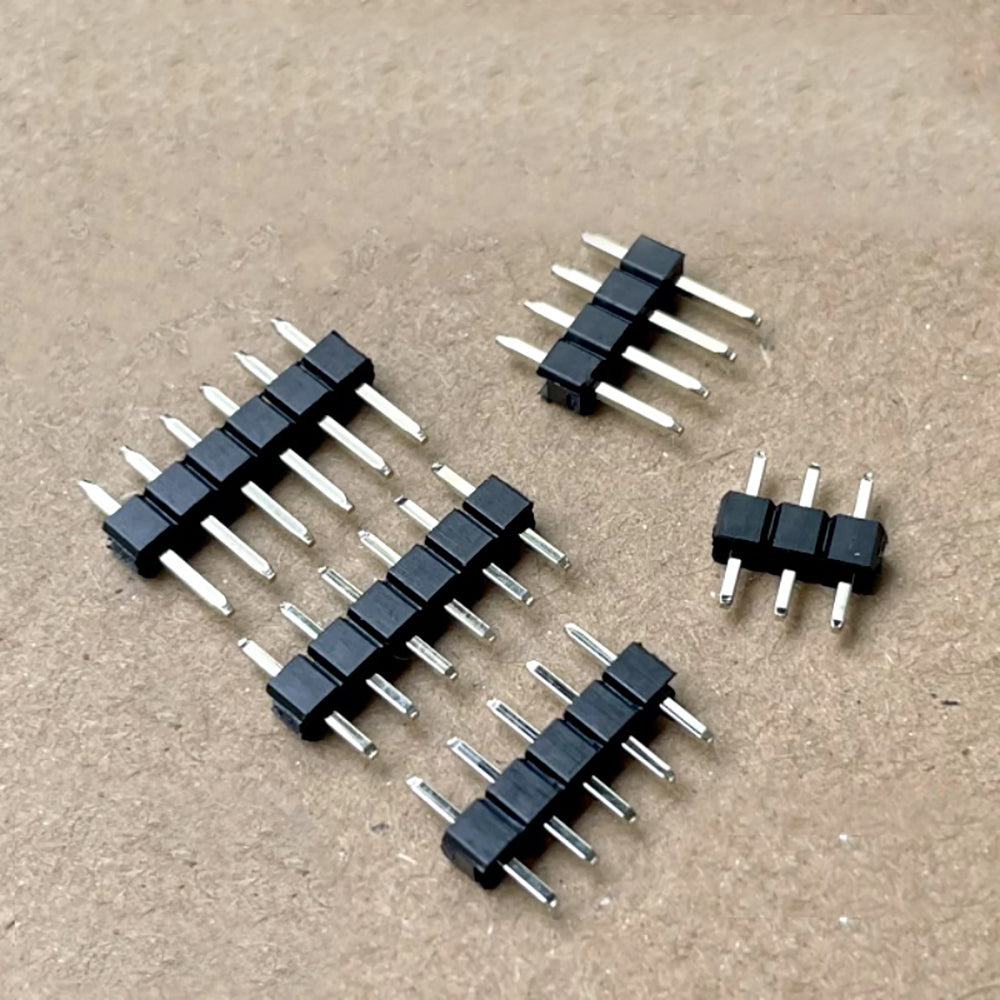 100pcs 2.54mm Male Pin Header L7.5/8.5/9.5/10.5mm 1x2/3/4/5/6P Straight Single Row Single Plastic 0.8U Gold PCB Connector