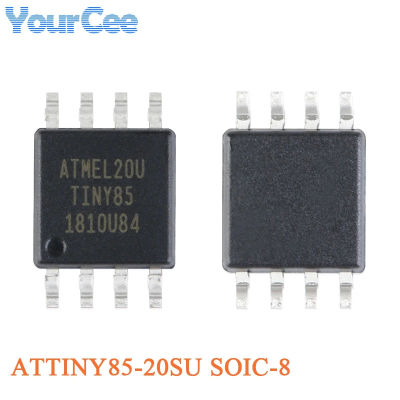 20pcs/1pc ATTINY85 ATTINY85-20SU ATTINY SOIC-8 8KB 20MHz 8Bit Microcontroller SMD IC Chip ATTINY44A-SSUR ATTINY13A-SSU ATTINY10