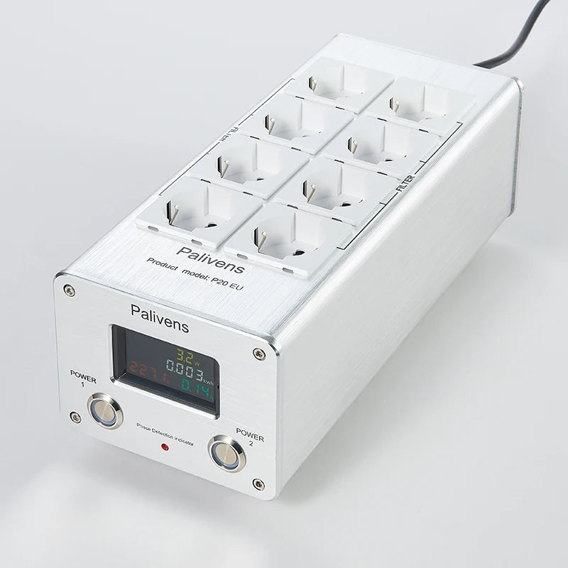 Pailvens Netzfilter Steckdosenleiste HiFi, 8 Fach Entstörfilter Steckdose mit Zeigerablesung, Überspannungsschutz, P20