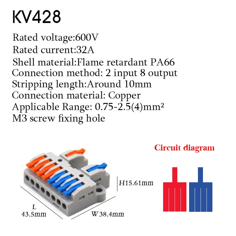 1PC Wire Connector Electric Universal Quick Conductor Splitter Push-in LED Cable Terminal Blocks Mountable Rail Junction Box