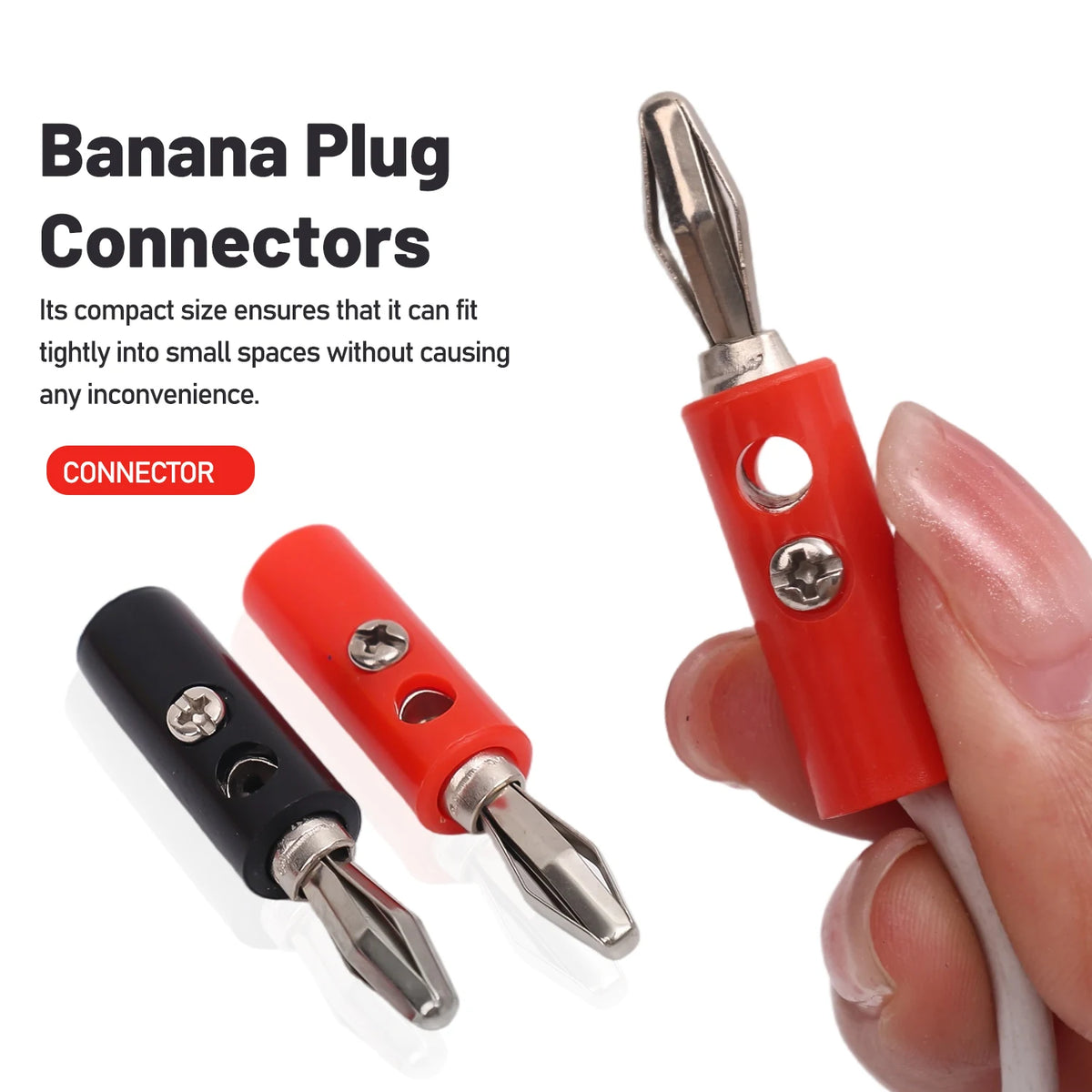 10-100pcs Wire Cable Screw Type Banana Plug Connector Adapter Cables Plugs Terminal for Musical Audio Speaker Video Receiver