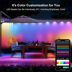150ft Smart Permanent Outdoor Lights 90LED RGB String Lights IP67 Waterproof Eaves Light with Alexa & Google for Halloween Decor