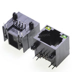 5/10PCS RJ45 8P8C Shielded Female Socket Connector with Yellow Green LED Light 8Pin Cable Interface RJ45 Single/dual Port Socket