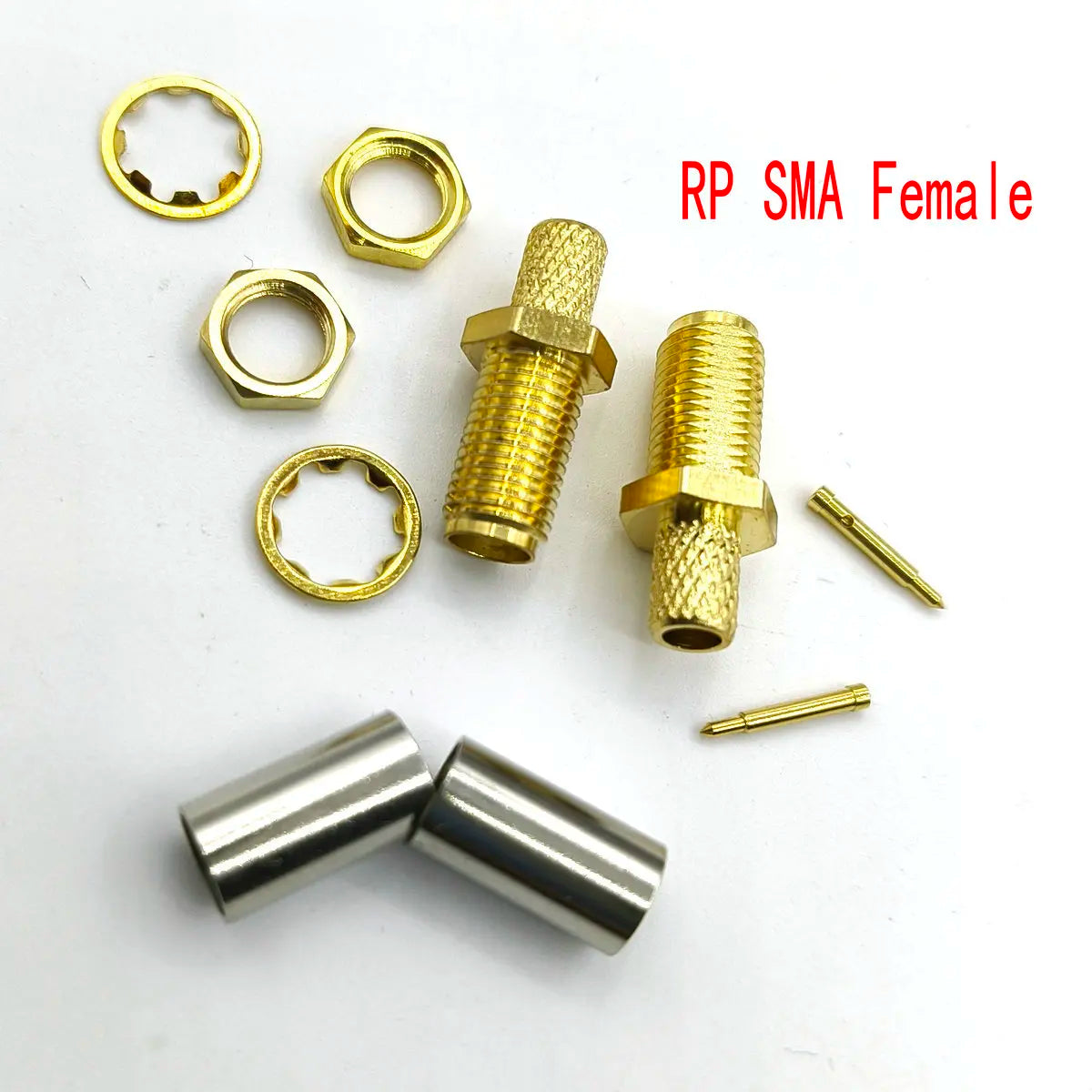 RP SMA Female Adapter Crimp For Cable LMR195, RG58, RG400, RG142