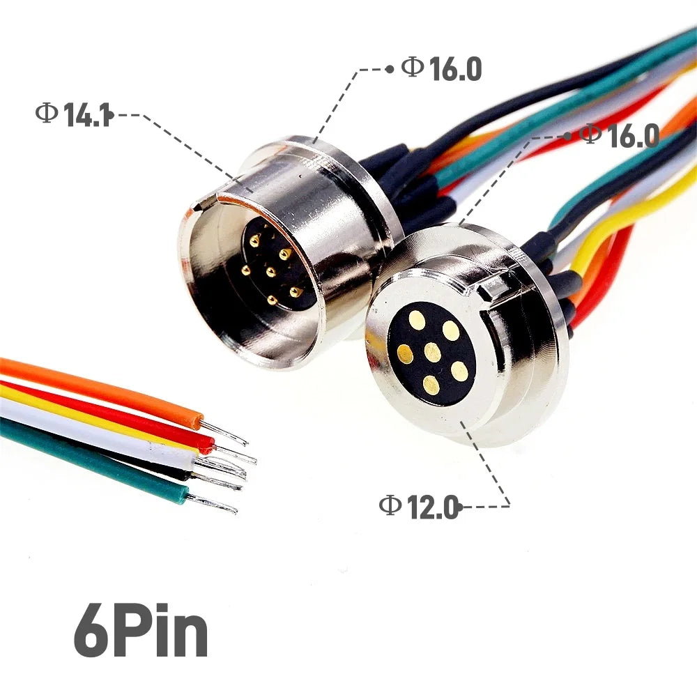 1Pair 2/3/4/5/6Pin Waterproof High Current Magnet Suction Spring Pogo Pin Male Female Probe DC Power Charging Magnetic Connector