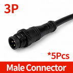 5PCS M12 Metal Panel Mount Connector IP65 Waterproof 2 3 4 5 6 8 Pin Male Female Socket Plug Pigtail Wire Industrial Cable