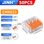 JINH 50 Pcs Quick  Compact Lever Parallel Electrical Splitter Equipment Connectors, Fast Wire Connector Terminal Blocks 34-11AWG