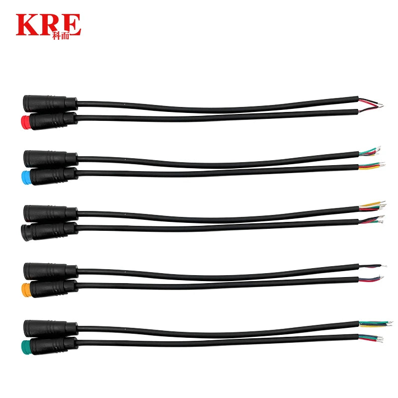 5/10 Set M6/M8 Julet Electric Butt Plug Connectors - 2/3/4/5/6 Pin, for Scooter Brake Cable & Signal Sensor (20CM)