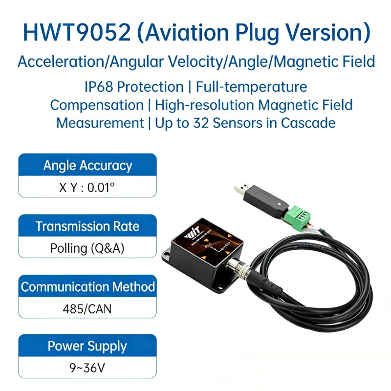 HWT9053 Intelligent High Precision Accelerometer Angle Sensor Gyroscope Magnetic Field Temperature Compensation Inclinometer