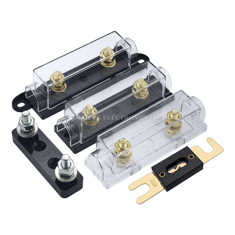 1Set ANL Automotive Fuse Holder Fusible Link With ANL Flat Type Bolt-on Blade Fuse 30A 40A 50A 60A 70A 80A 100A 120A 150A-500A