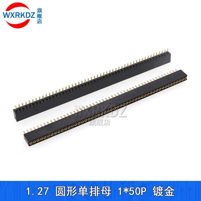 1x40P 1.27mm 2.0mm 2.54mm Round Hole Male Tin Gold Female Pin Header Single Row 0.1" Breakable PCB IC Crystal Transistor Socket
