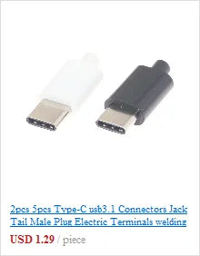 mini usb connector 5 pin Type B female DIP 2 straight-pin PCB soldering socket jack in-line connector