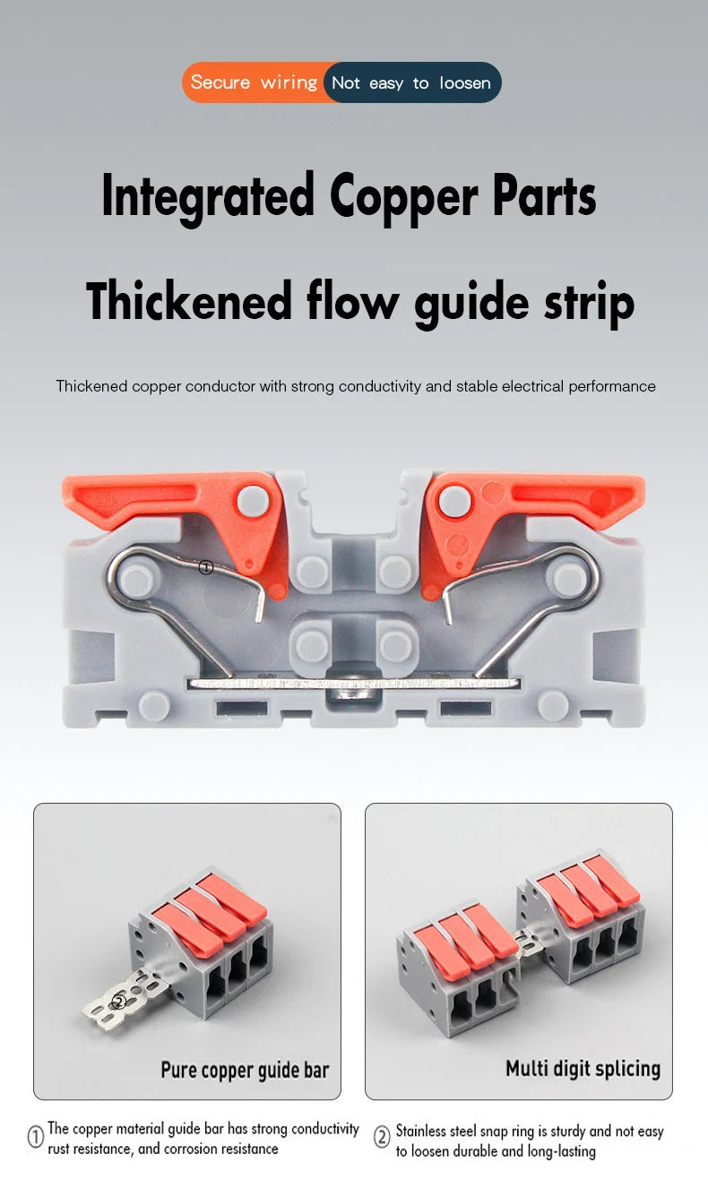 1PC Wire Connector Electric Cable Led Conectors Fast Terminals Blocks Docking Butt Household Electrician Tools For 4mm² 6mm²