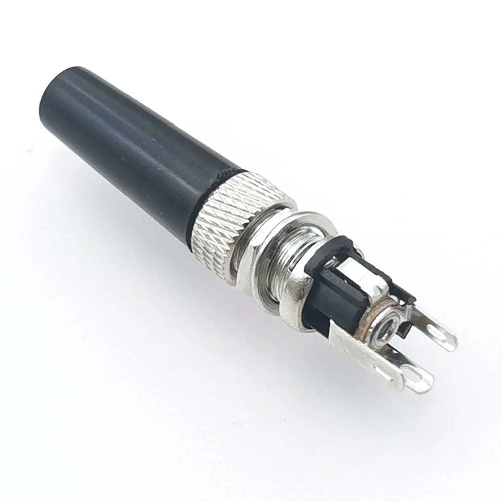 1pc 5.5 X 2.1 2.5MM Screw Locking DC Power Connector Female Plug & Metal Panel Mount Socket Locable Secure Standard Plug Socket
