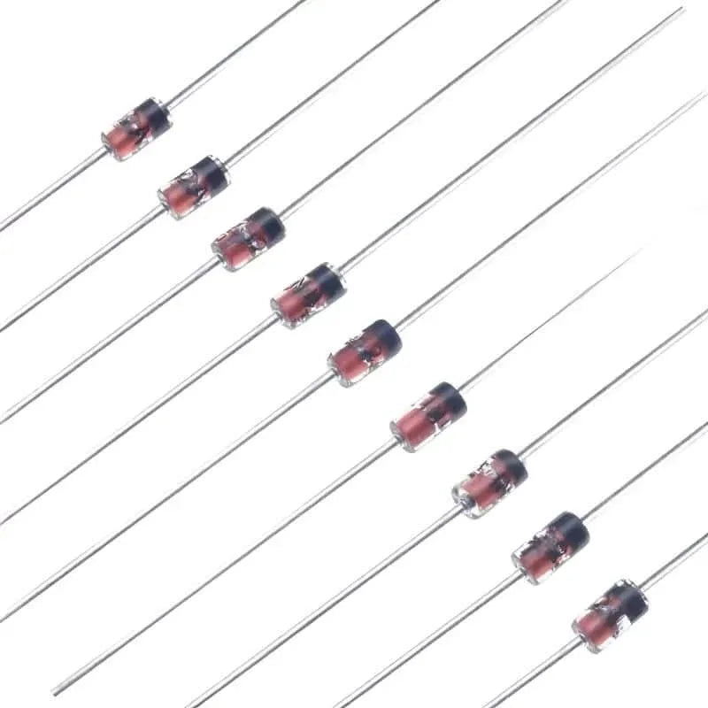 20pcs Original New 1W Through-hole Zener Diode 1N4733A/5V1 1N4734A/5V6 1N4735A/6V2 1N4742A/12V DO-41 Glass Package for Arduino