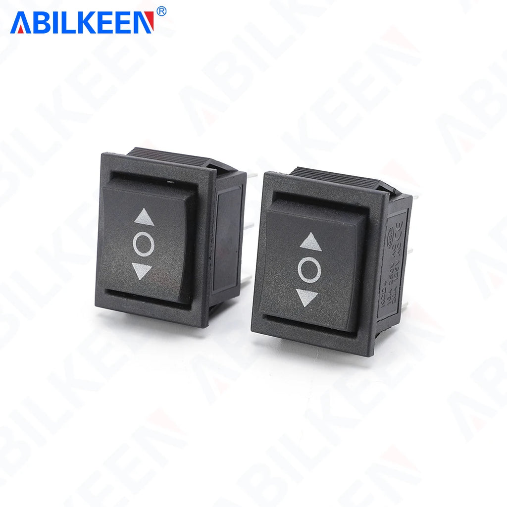 50PCS/LOT ABILKEEN KCD2-203-3 Rocker Toggle Switch DPDT 6Pin Latching/Momentary(Reset) 3Position KCD2 Rocker Switch 16A 250VAC