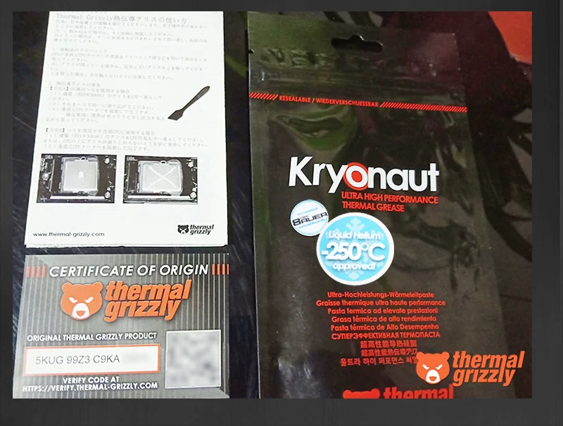 Thermal Grizzly Kryonaut Extreme KE Thermal Paste for CPU/GPU Cooler Large Capacity Compound Cooling Silicone Grease 1g/5.5g/11g