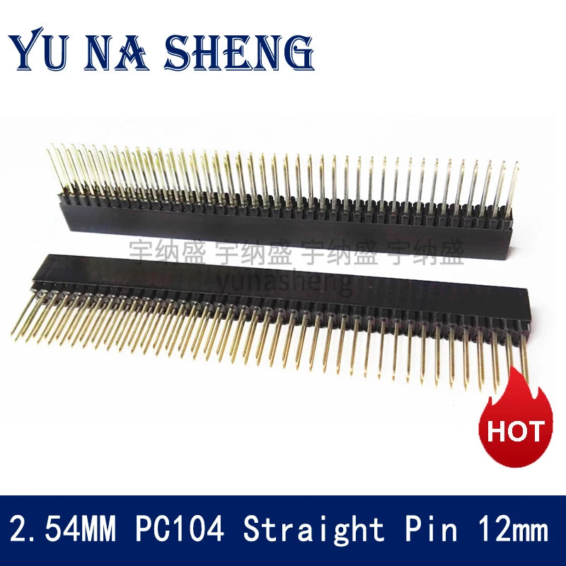 10pcs 2.54mm PC104 Industrial Square Pin Single Row 1X6P/8P/10P/40P Straight PH11mm Pin L12mm PCB Female Header Connector