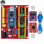 3DV4 CNC Shield V4 + Nano 3.0 + 3pcs DRV8825 Reprap Stepper Drivers Set For Arduino