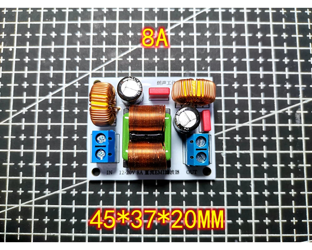 8A 20A 50A DC LC-EMI Filter EMC Car Audio Amplifier Power Supply Purification Noise Impurities Electromagnetic Interference Filt