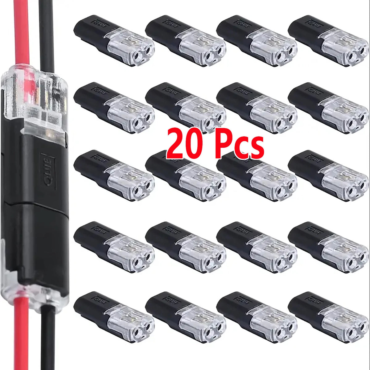 20/40/60 Pack H2 2-Pin Plug-In Wire Connector, Nylon Insulated Copper Quick Connection Terminal Block, Suitable for Low Voltag