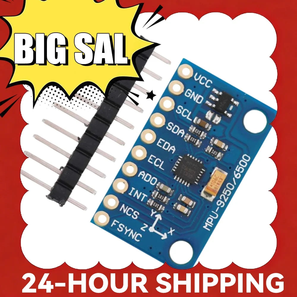 GY-9250 MPU9250 9-axis/9-axis Attitude Sensor Board Module IIC/SPI Gyro+Accelerator+Magnetometer Sensing Device 3-5V Power
