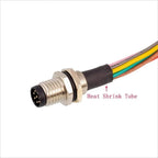 M8 Socket 3 4 5 6 8 Pins Female Male Solder Type Front Back Panel Mount Waterproof Connectors