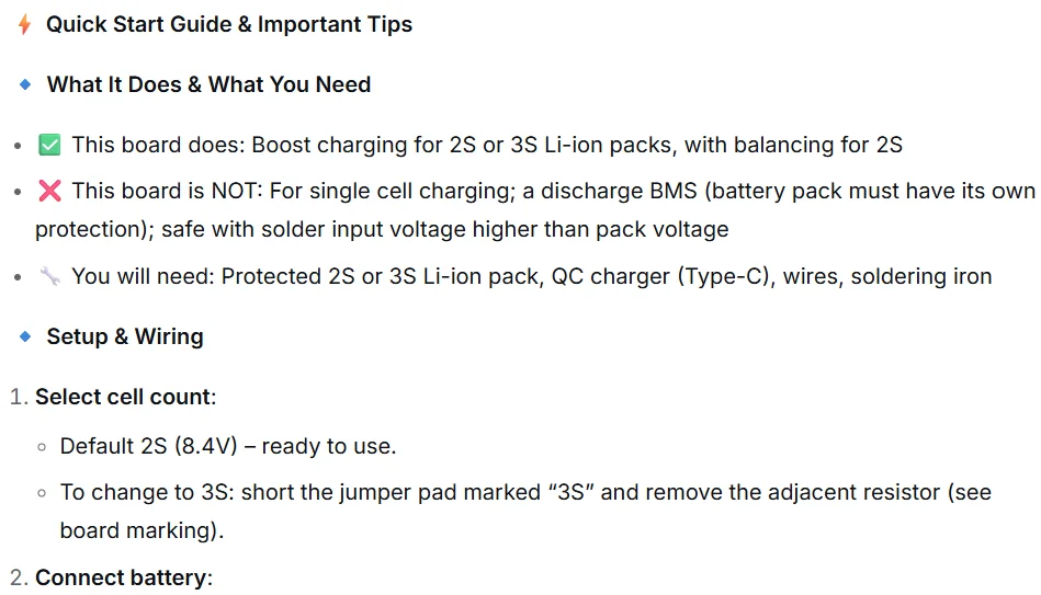 1-10PCS Type-C BMS with Balance Charging 15W Fast Charge Li-ion Battery Boost Module 2S 3S 8.4V 12.6V for DIY BMS PCB High