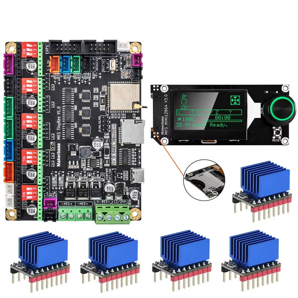 Makerbase MKS TinyBee Motherboard 3D Printer Parts Control Board ESP32 3D Touch TFT35 Screen Wifi Control A4988 TMC2209 Driver