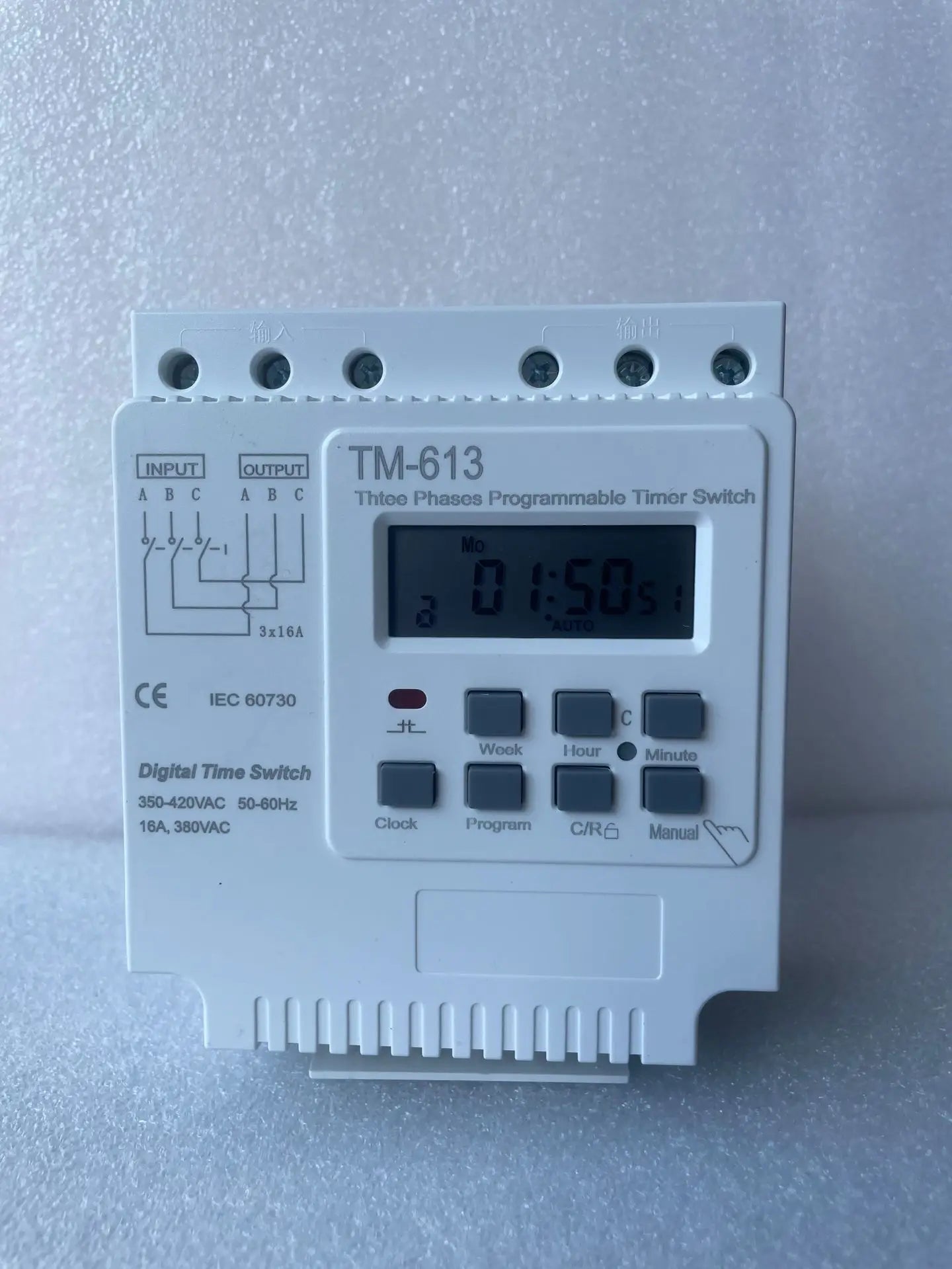 Three-phase and Three wire 380V/415V Time Switch Digital Timer Switch Time 16 Times on/off Time Set Range 1min-168hours