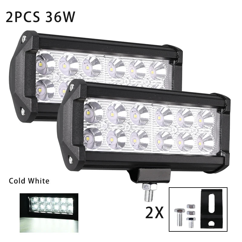 Car Work Light LED Offroad 4x4 Spotlights Fog Lamp Diode Headlight SUV ATV Tractor Boat Trucks Excavator Light Bar 12V 24V