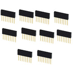 10PCS 2.54mm Pitch Straight Pin Header Male Connector 1x6/1x8/1x10/1x15/1x20/1x40 2x6/2x8/2x10/2x20 Single/Double Row PC