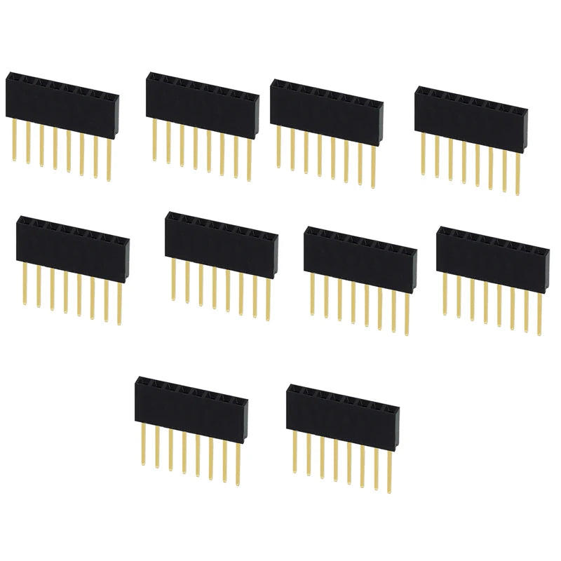 10PCS 2.54mm Pitch Straight Pin Header Male Connector 1x6/1x8/1x10/1x15/1x20/1x40 2x6/2x8/2x10/2x20 Single/Double Row PC