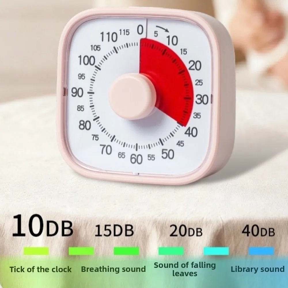 120 Minutes Visual Timer Self-Discipline Silent Operation Countdown Alarm Clock Portable Multifunctional Kitchen Timer Cooking